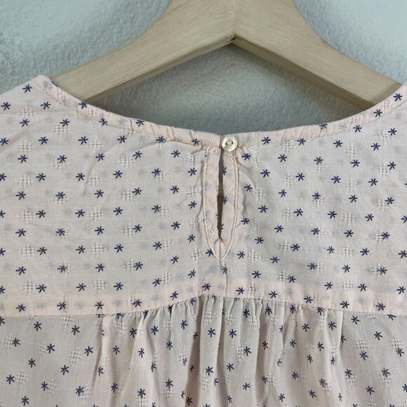 Lucky Brand Womens Medium Embroidered Peasant Blouse Tassel Tie Neck Shirt Top - Picture 9 of 10